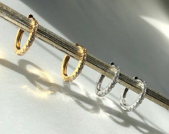 Huggie hoop earrings|925 sterling silver earrings|gold earrings waterproof|silver hoops|waterproof earrings| timeless earrings|gift for her