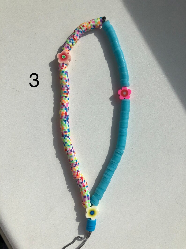 Fimo handy chain colorful handy charm for phone, beach accessoire for phone carrier handmade jewerly Fimo beads chain 3