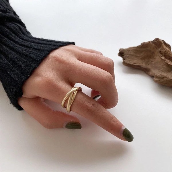 Trio Ring | Gold Silver Wrap Ring Ring | Triple Ring | Triple Circle Ring | Three-band ring | Zinc Alloy