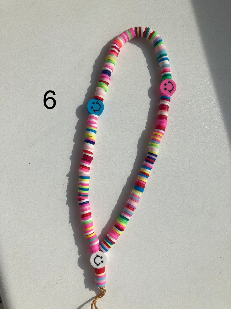 Fimo handy chain colorful handy charm for phone, beach accessoire for phone carrier handmade jewerly Fimo beads chain 6