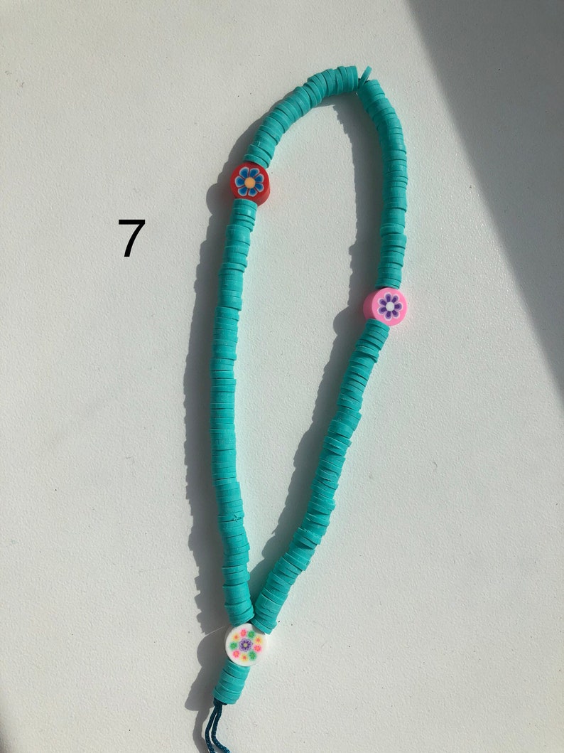 Fimo handy chain colorful handy charm for phone, beach accessoire for phone carrier handmade jewerly Fimo beads chain 7