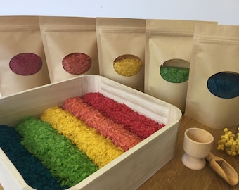 REGENBOGEN Reis Spielreis Sensorisches Spiel Montessori Beschäftigung Entspannung