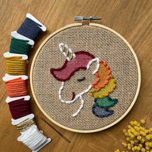 Embroidery set UNICORN "Giulia" for children, handmade