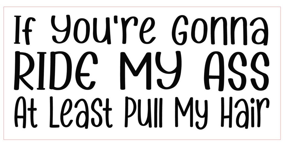 If Youre Gonna Ride My Ass At Least Pull My Hair Decal Etsy 