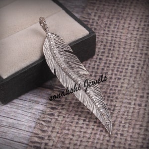 Handmade Design Leaf Style Natural Diamond Pendant Necklace, 925 Sterling Silver Anniversary Gift. image 4