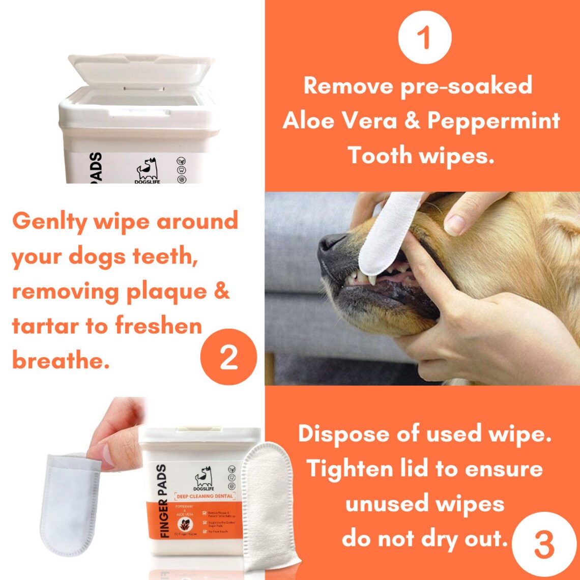 Dog Teeth Cleaning Wipes Deep Cleaning Tooth Wipes For Dogs Etsy