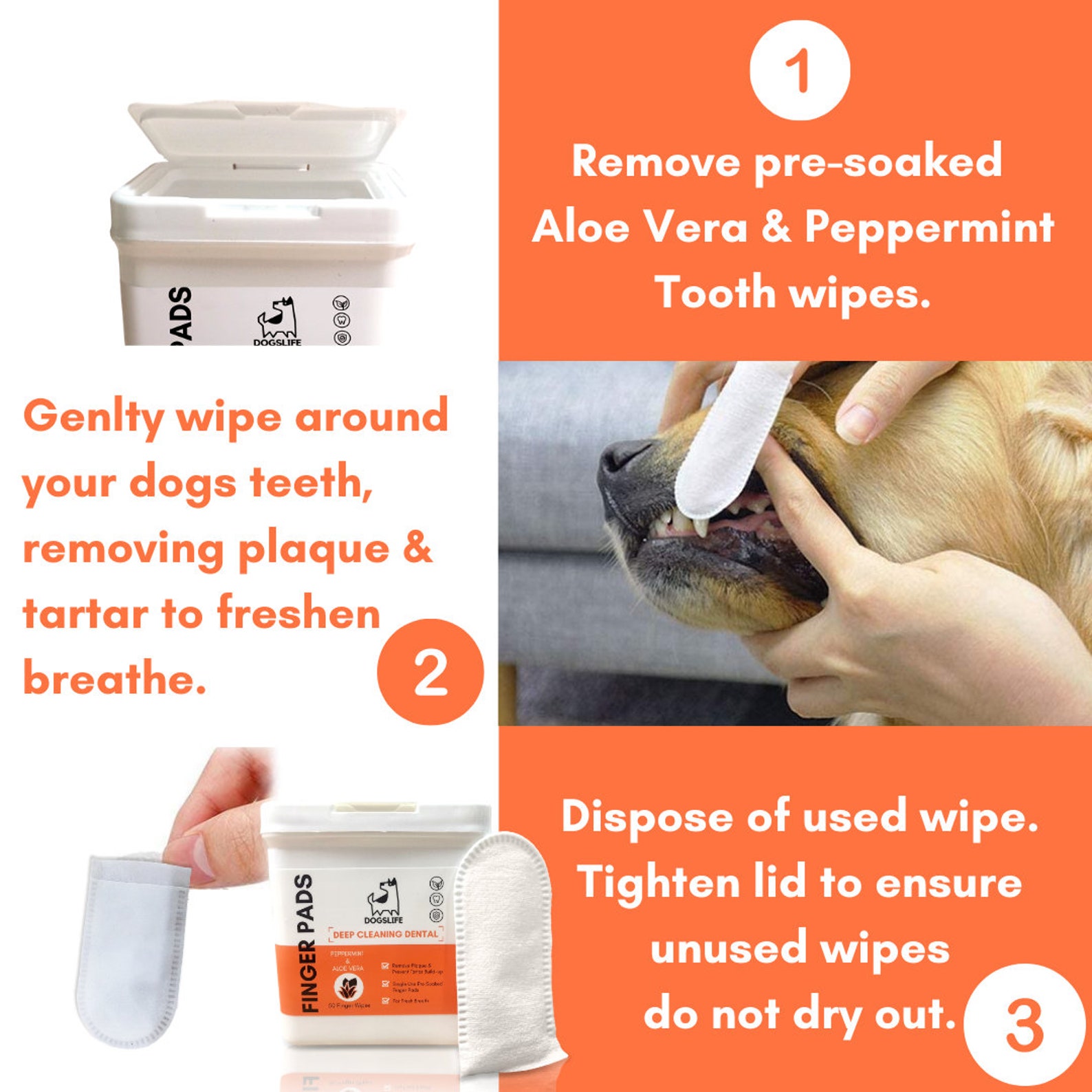 Dog Teeth Cleaning Wipes Deep Cleaning Tooth Wipes For Dogs Etsy