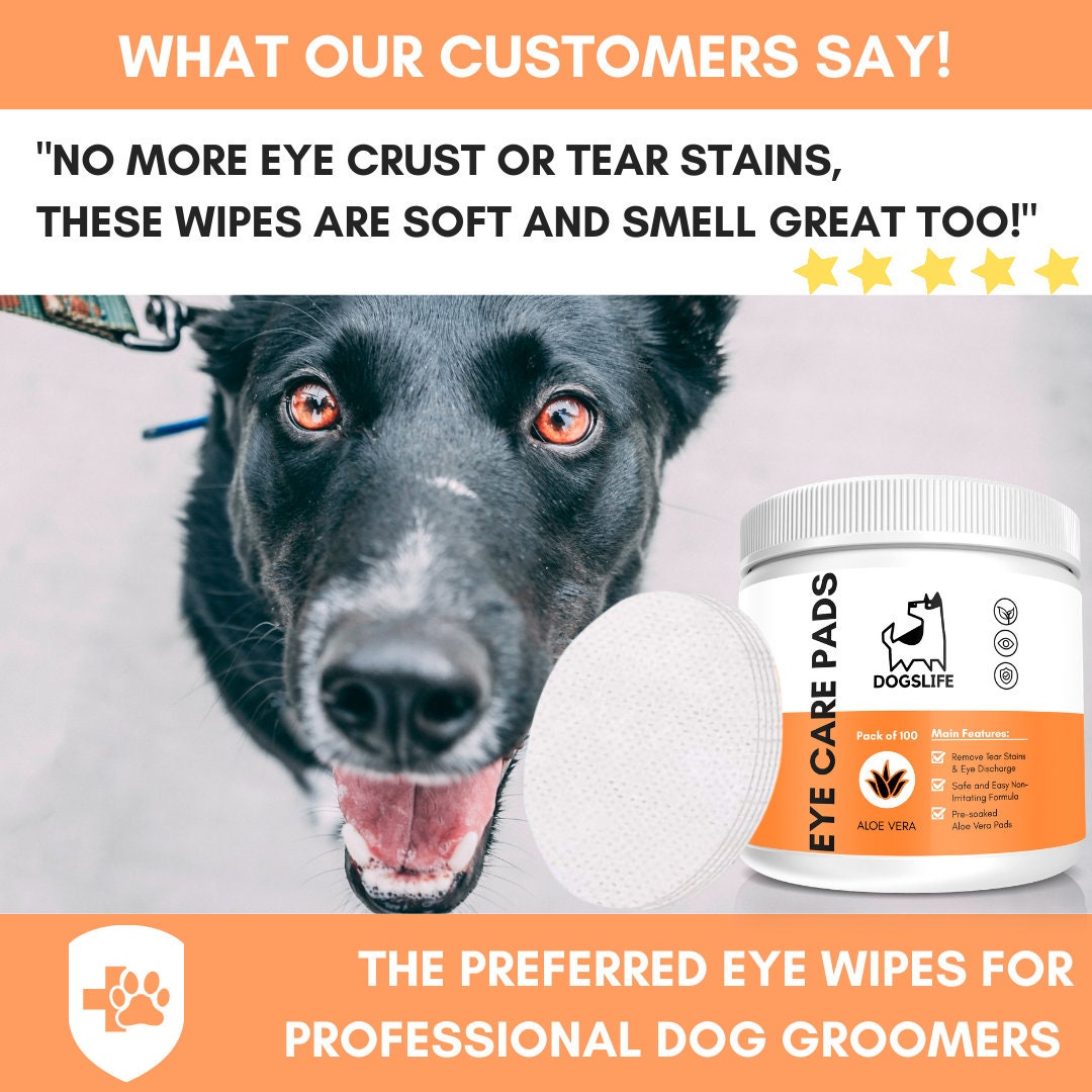 Dog Eye Wipes Remove Tears Stains & Eye Crust Aloe Vera Etsy