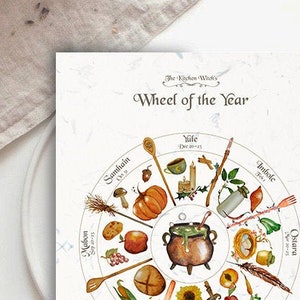 Rad des Jahres - Pagan Decor - Cottagecore - Küche - Witchy Home - Illustration