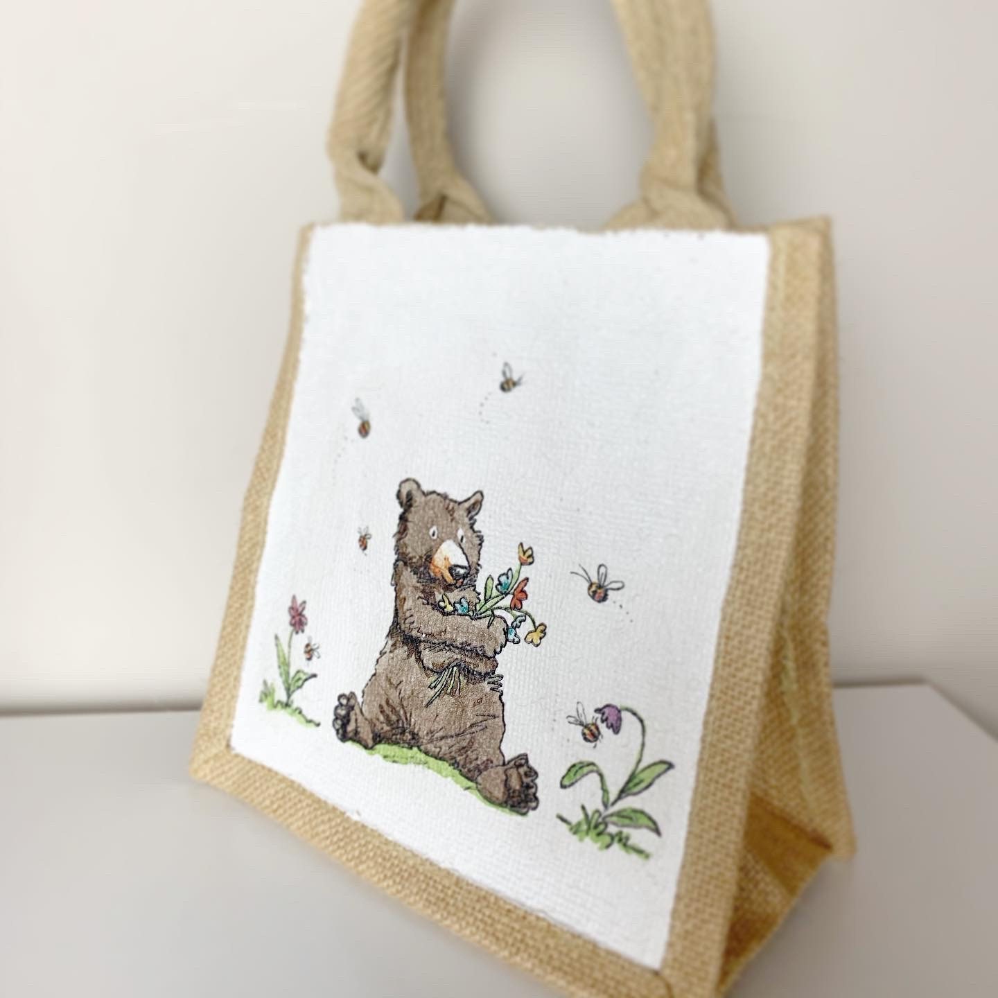 Hand painted and decoupaged Jute bags eco friendly gift and Etsy