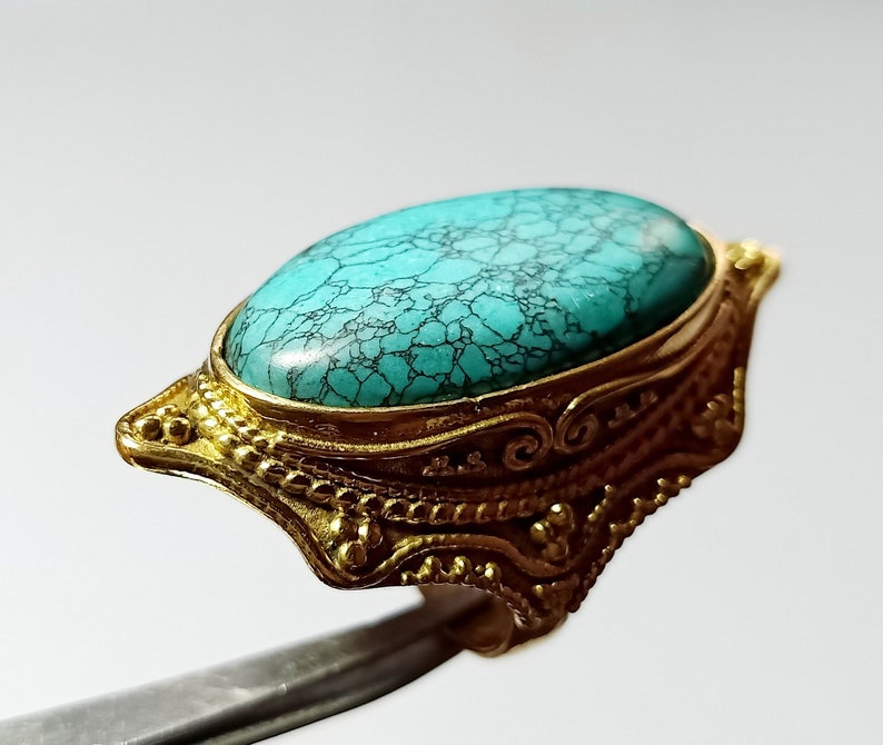 Beautiful Natural Turquoise Ring 7.50 US Natural Turquoise Ring Fashion Jewelry Unique Jewelry Artificial Ring