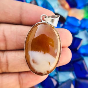 A++++ Quality Natural Yellow Onyx Sterling Silver Pendant ! 92.5 Sterling Silver Pendant ! Boho Silver Pendant ! Onyx Pendant -1.80&quot; Inch