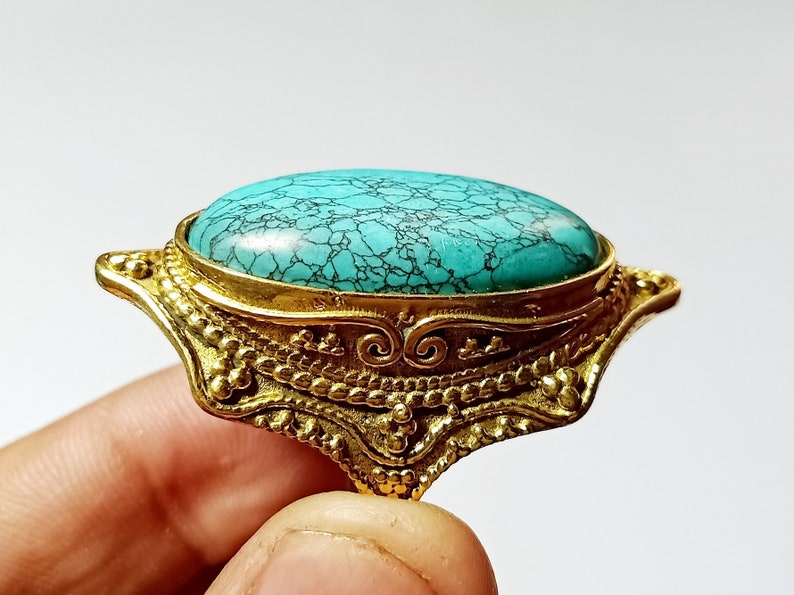 Beautiful Natural Turquoise Ring 7.50 US Natural Turquoise Ring Fashion Jewelry Unique Jewelry Artificial Ring