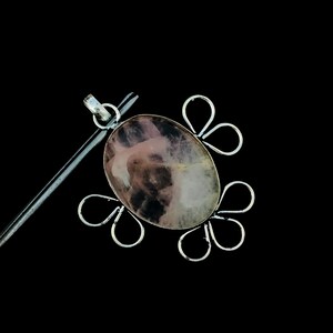 Rose Quartz 925 Sterling Silver Pendant - Natural Gemstone (2.10 Inch)