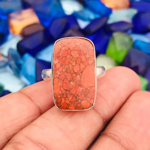 10&quot; US Chinese Multi Colour Turquoise 92.5 Sterling Silver Ring - Fashion Jewelry Turquoise