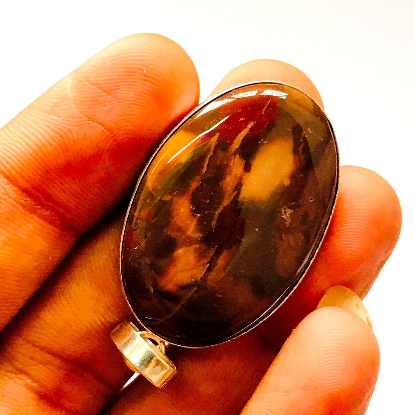 2.10 Inch Natural Iron Tiger Eye Jasper Pendant / Iron Etsy