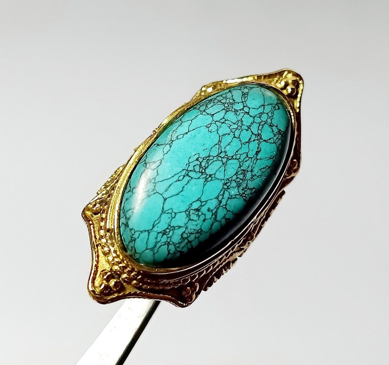 Beautiful Natural Turquoise Ring 7.50 US Natural Turquoise Ring Fashion Jewelry Unique Jewelry Artificial Ring