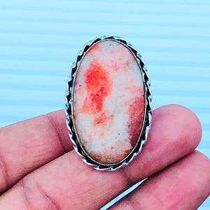 6.50&quot; US Ring Size Sunstone 92.5 Sterling Silver Ring - Sunstone Gemstone Silver Ring - Sunstone Silver Jewellery - Fashion Jewelry
