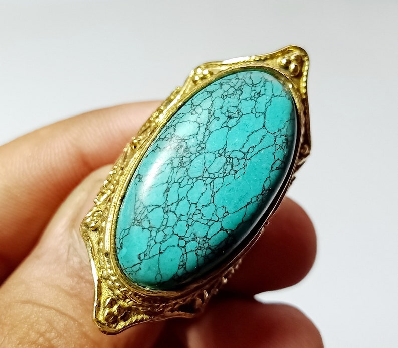 Beautiful Natural Turquoise Ring 7.50 US Natural Turquoise Ring Fashion Jewelry Unique Jewelry Artificial Ring