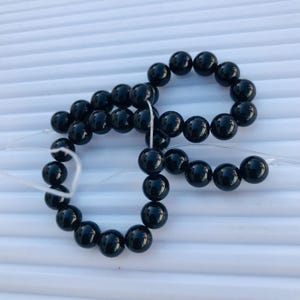 Natural Black Agate Beads Bracelet: Roundelle Shape, 6mm