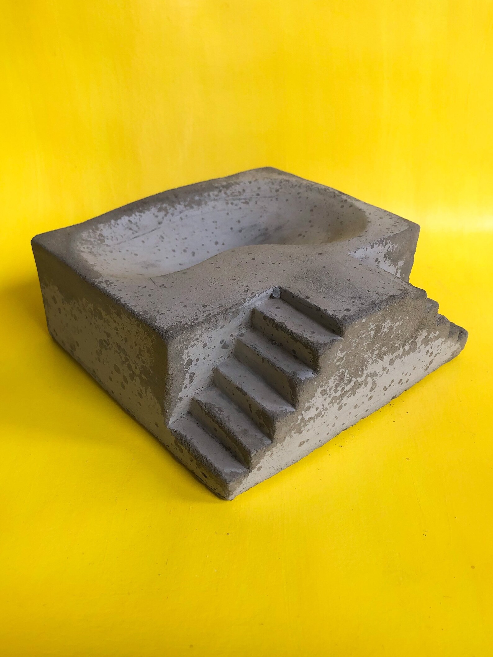 Large Cement Skate Bowl Ashtray Key Tray Ash Tray Cement Etsy