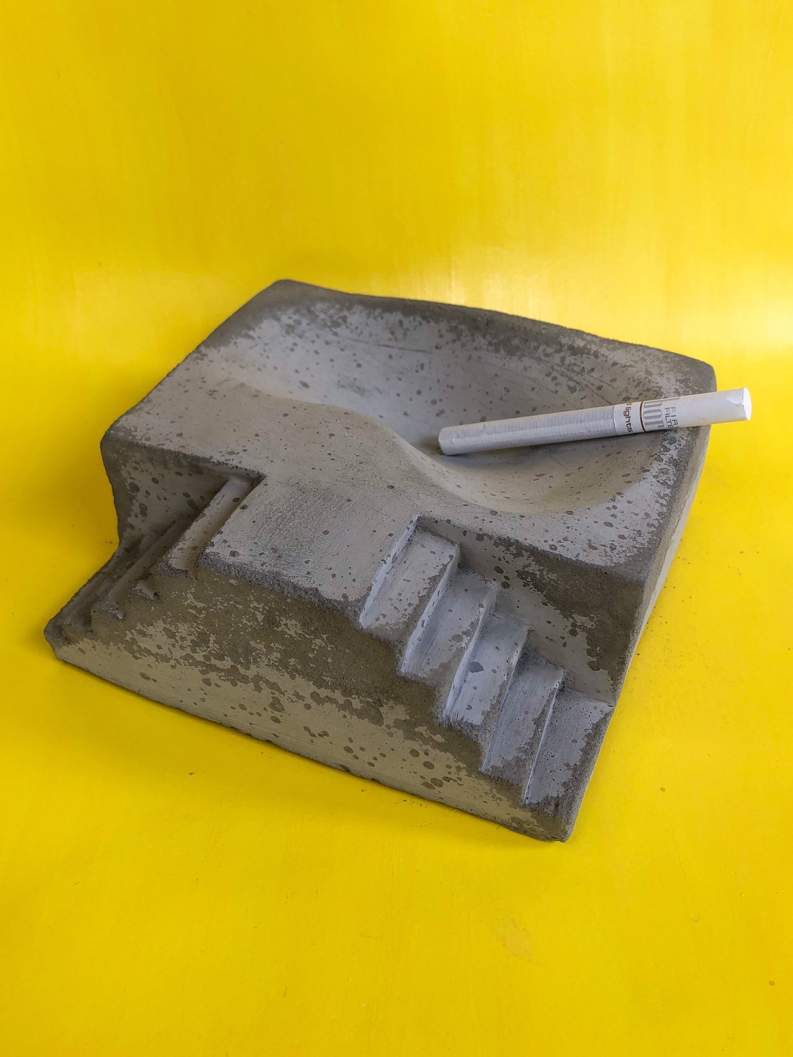 Large Cement Skate Bowl Ashtray Key Tray Ash Tray Cement Etsy