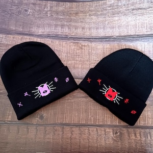 Cult of the Lamb Embroidered Beanie Hat, Lamb and Goat, Indie Video Games, Gamer Clothes, Alternative Fashion and Cosplay