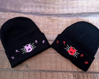 Gorro bordado Cult of the Lamb, cordero y cabra, videojuegos independientes, ropa gamer, moda alternativa y cosplay