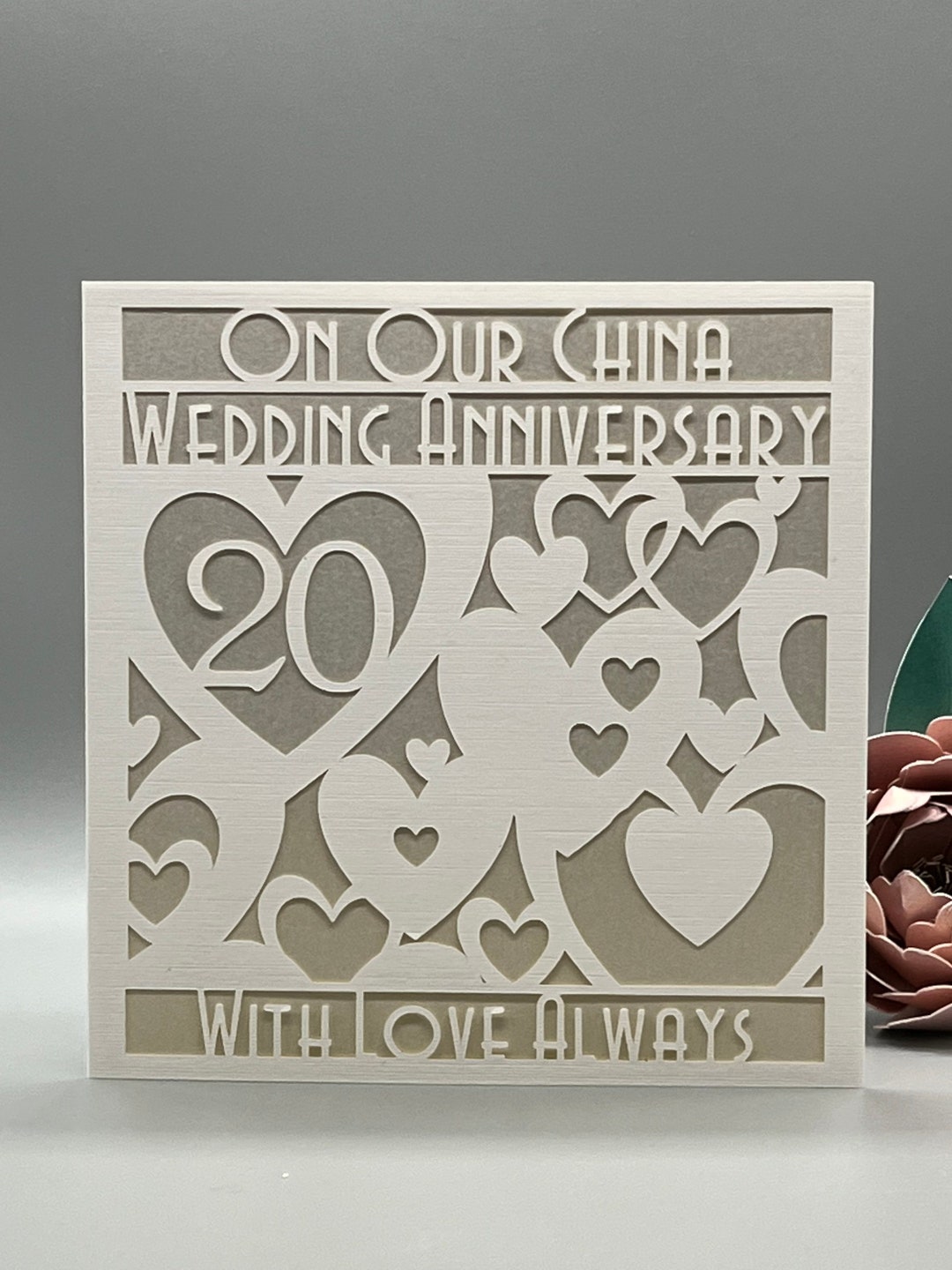 Our 20th China Wedding Anniversary Card, Husband or Wife, Unisex