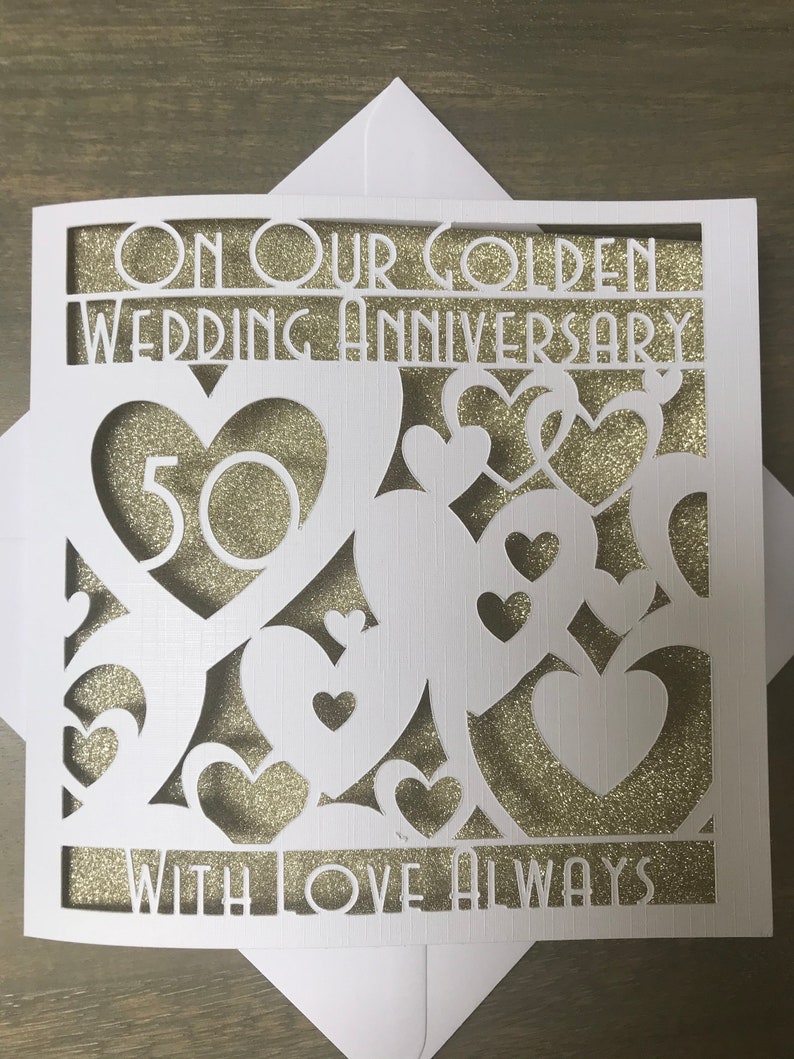 Handmade Our Golden Wedding Anniversary card Husband or Etsy Handmade Our Golden Wedding Anniversary card Husband or Etsy