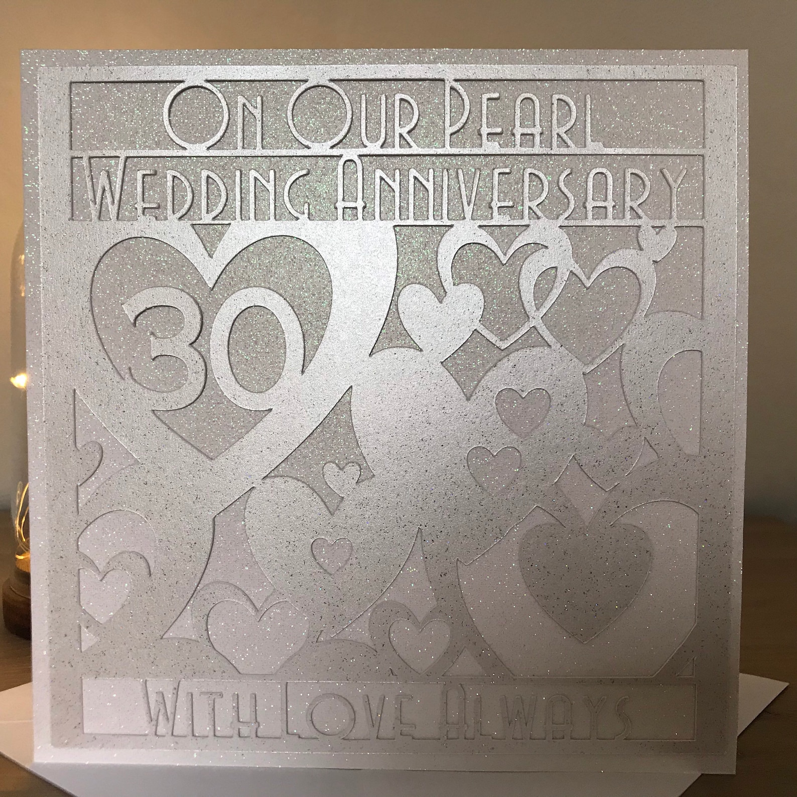LARGE Pearl Wedding Anniversary Card Husband or Wife Unisex - Etsy UK