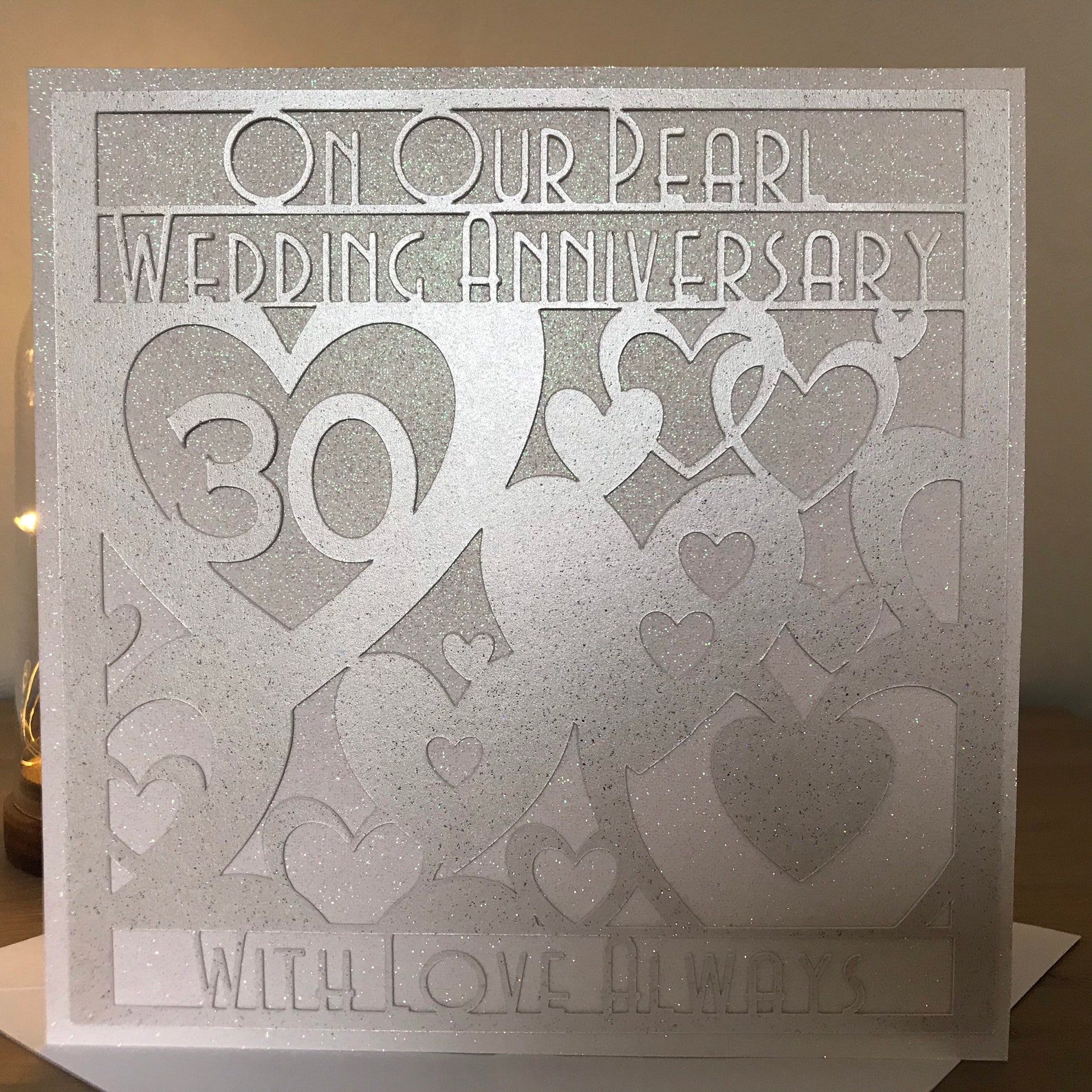 LARGE Pearl Wedding Anniversary Card Husband or Wife Unisex Etsy UK