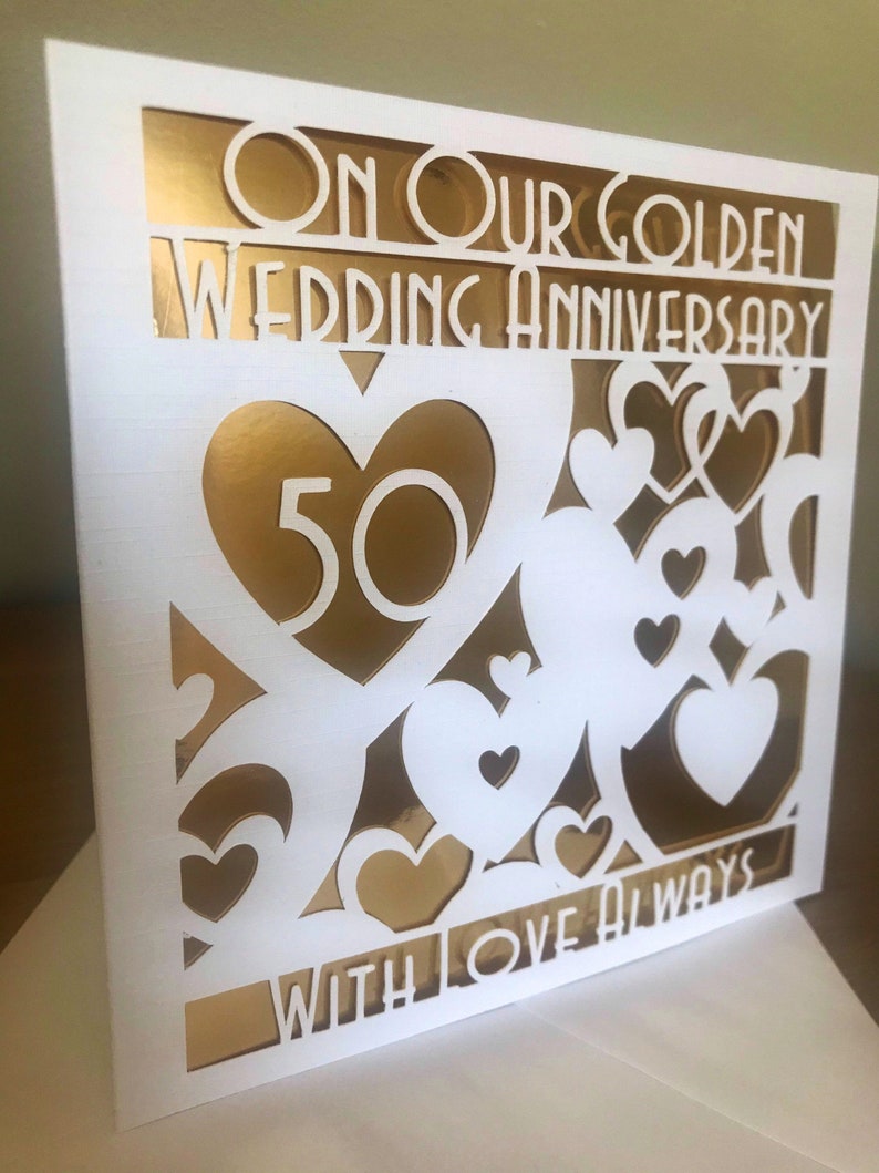 On Our 50th Golden Wedding Anniversary Card husband to wife Etsy On Our 50th Golden Wedding Anniversary Card husband to wife Etsy