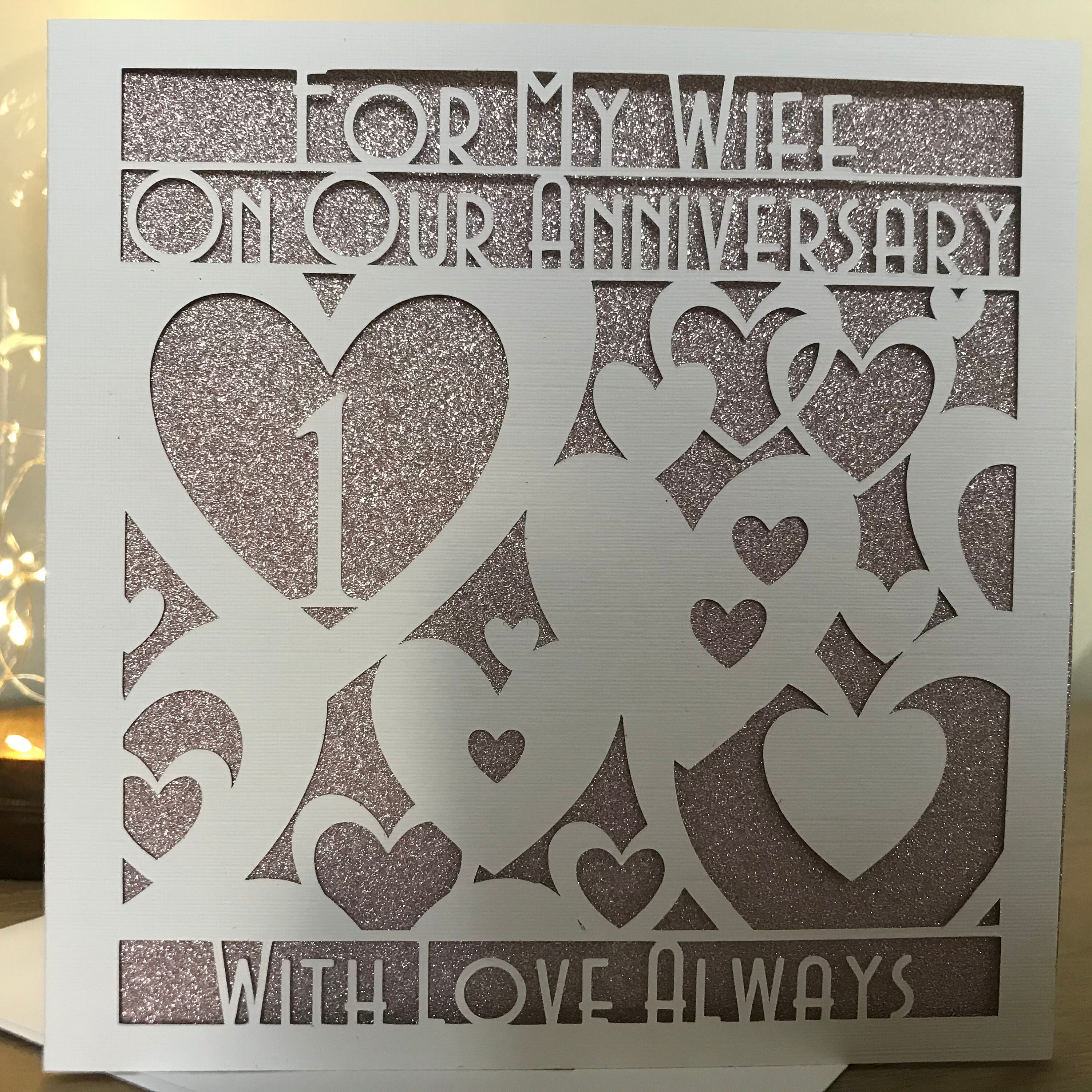 First Wedding Anniversary Card Wife - Etsy UK