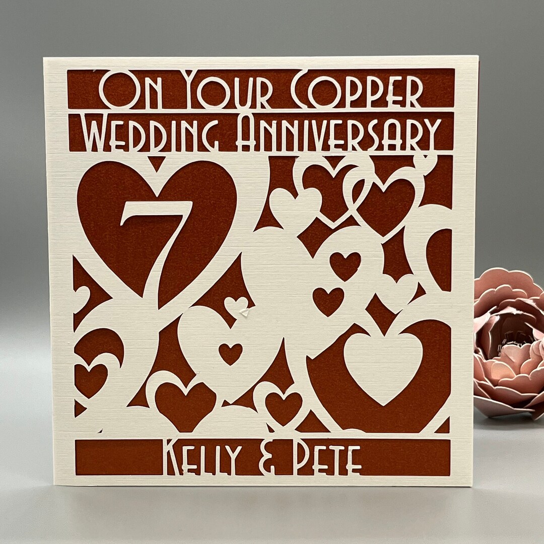 thumbnail image 2 of White Cotton Cards 7th Copper Anniversary Memories Of This Year... 2 of 14