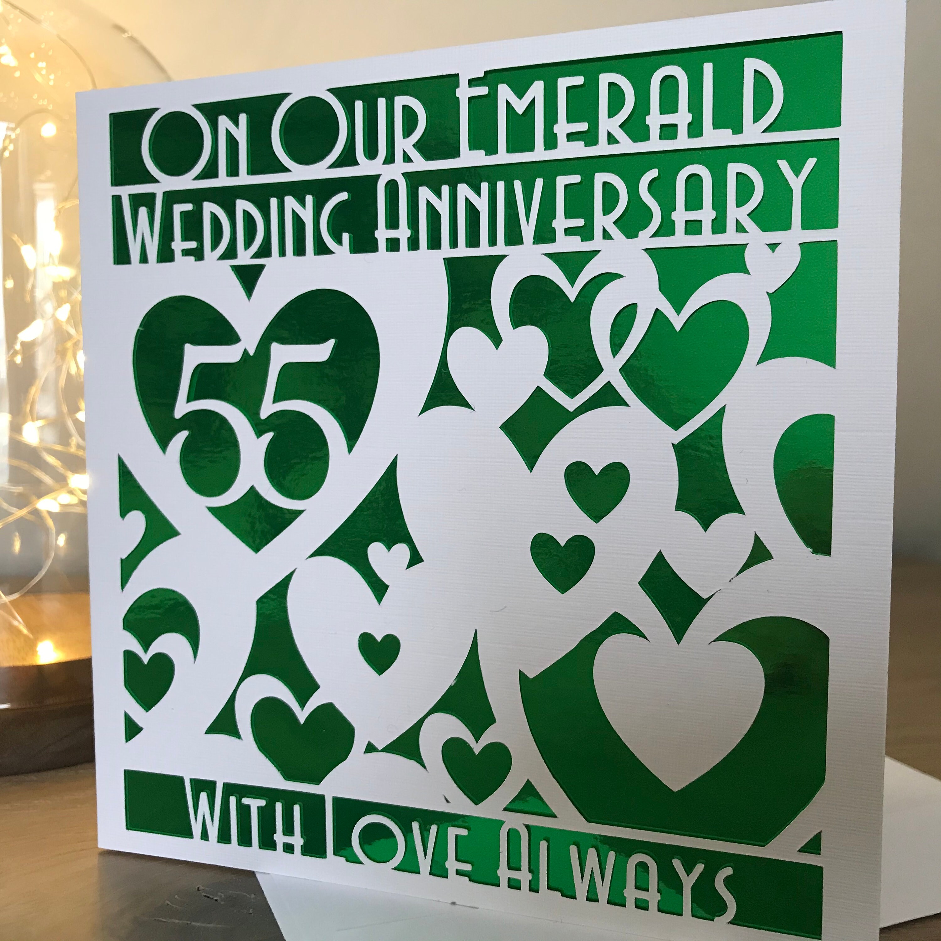 Our Emerald 55th Wedding Anniversary Card Handmade - Etsy UK