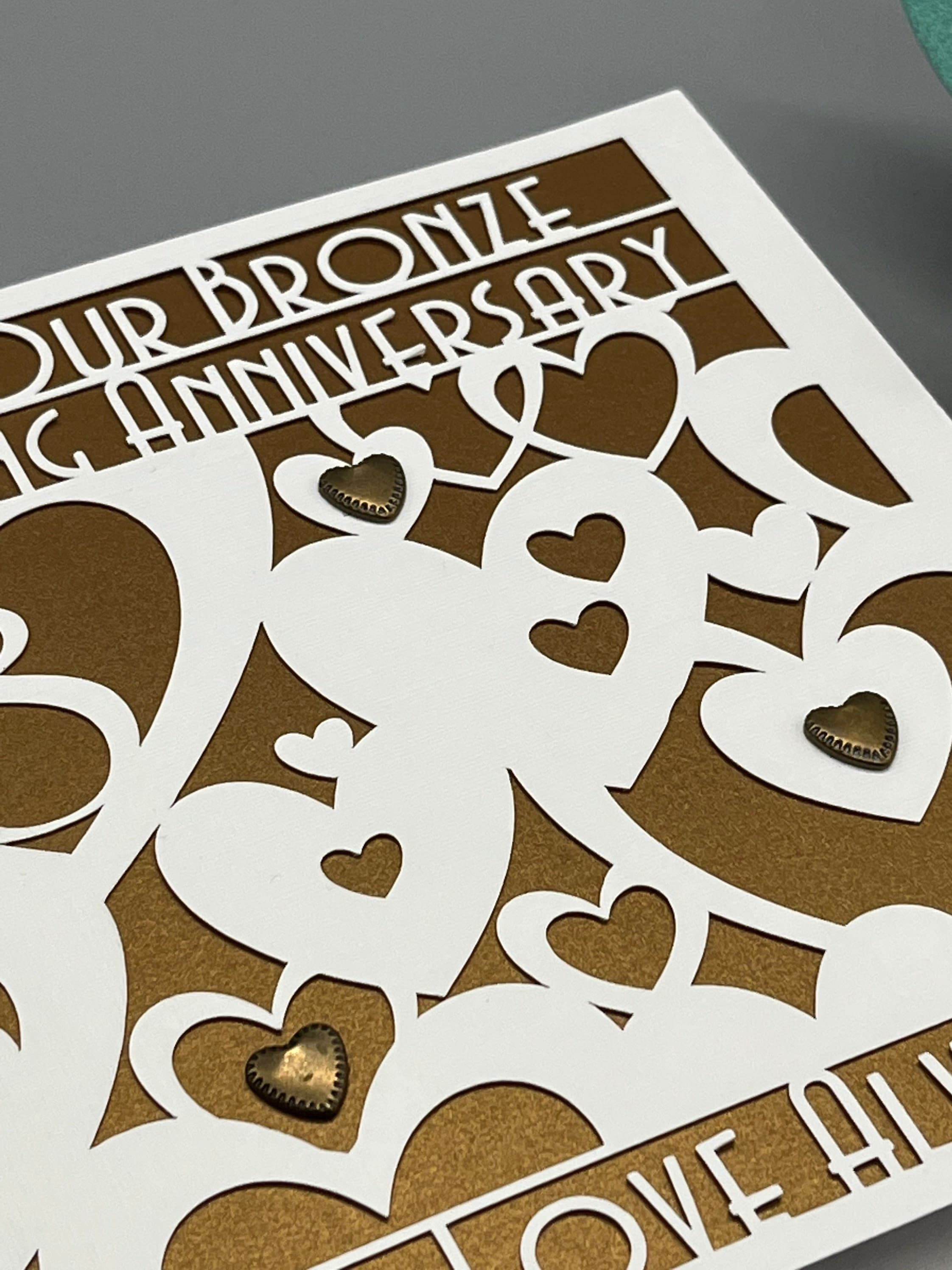 Our 8th Bronze Wedding Anniversary Card Unisex Handmade Etsy
