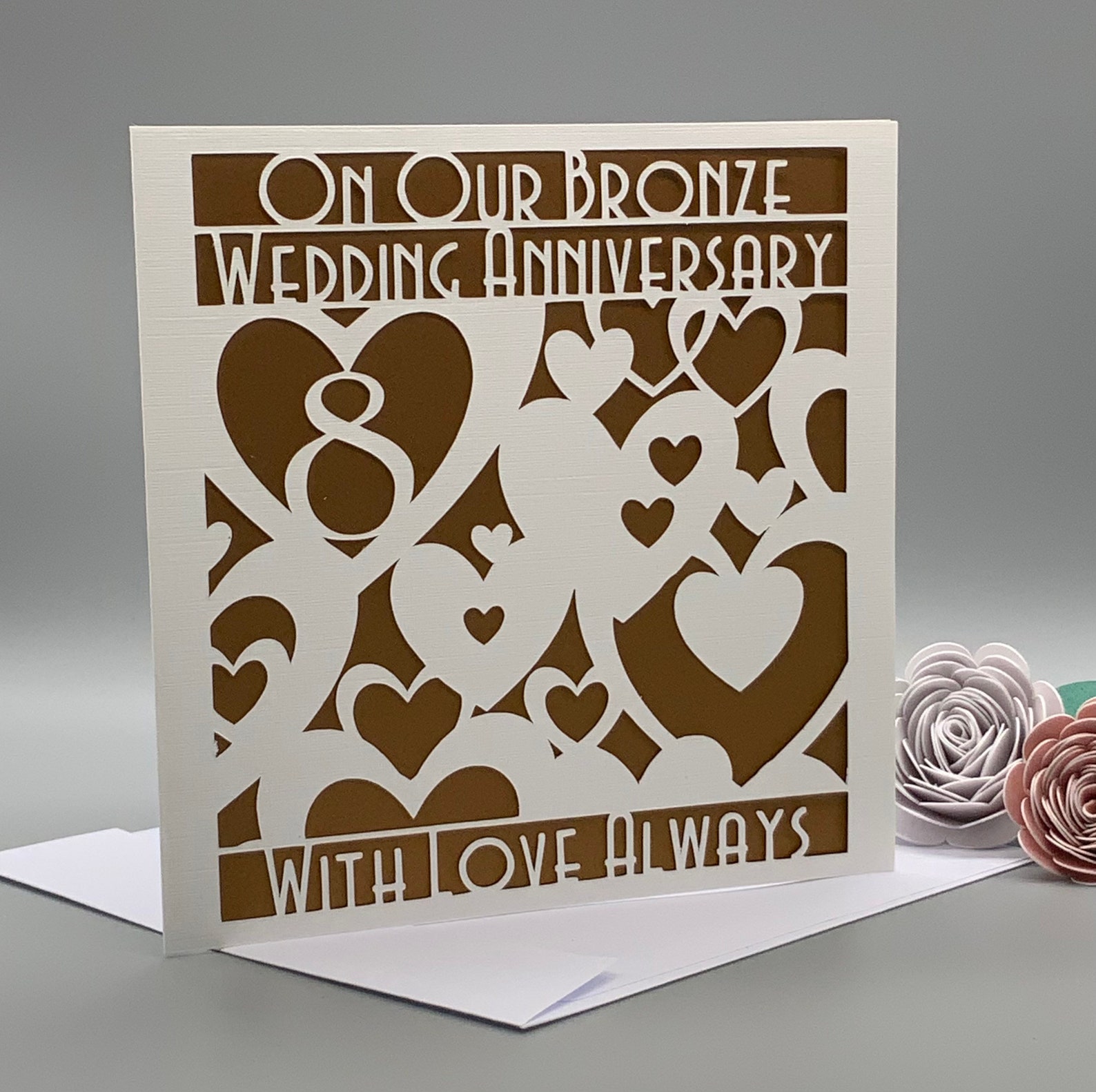 Our 8th Bronze Wedding Anniversary Card Unisex Handmade Etsy UK