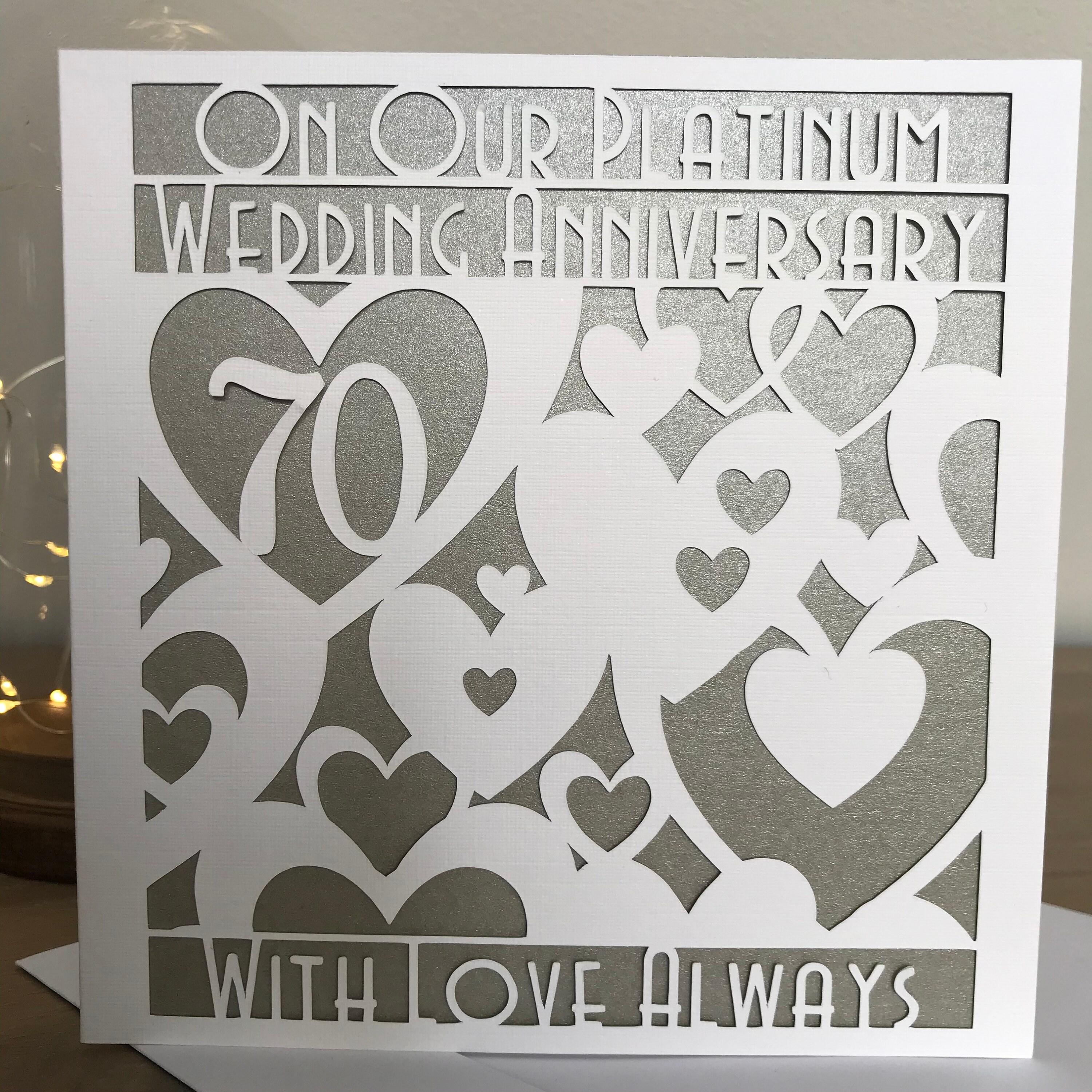Our 70th Platinum Wedding Anniversary Card Unisex Handmade - Etsy UK