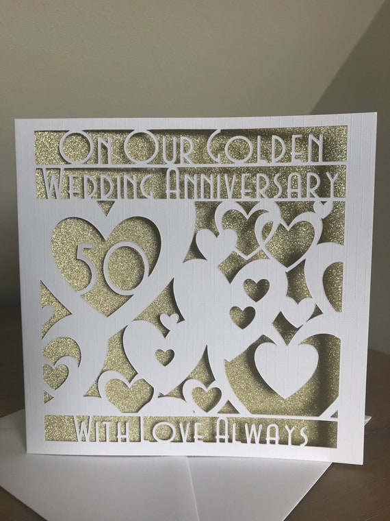 Handmade Our Golden Wedding Anniversary card Husband or | Etsy