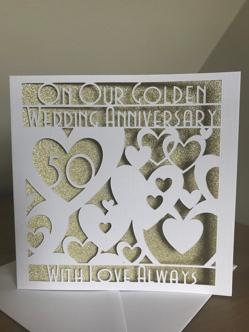 Handmade Our Golden Wedding Anniversary card Husband or Etsy
