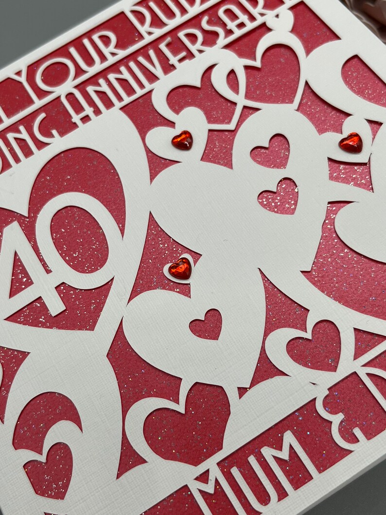 Your Ruby 40th Wedding Anniversary Card Mum and Dad - Etsy