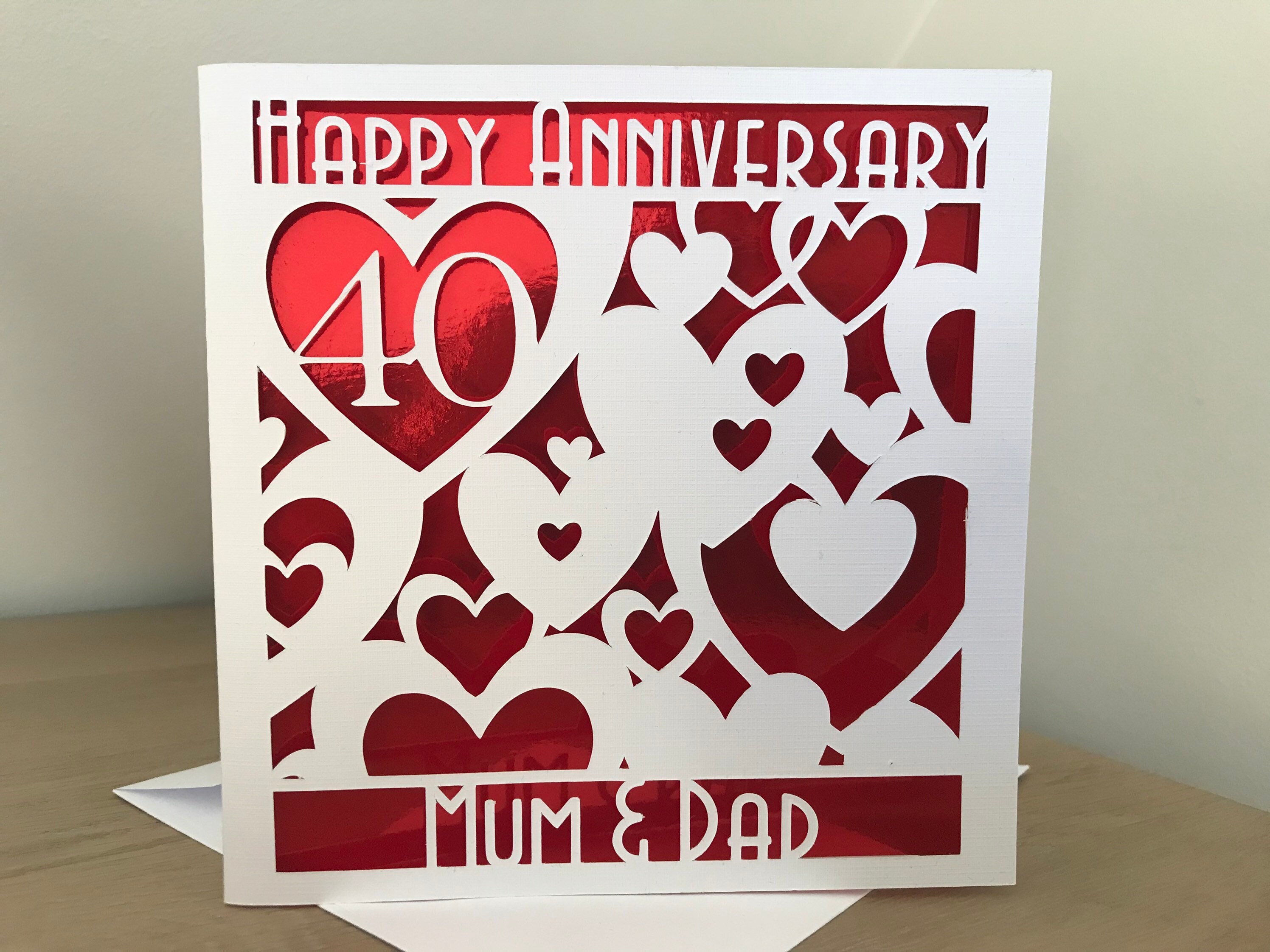 40th Ruby Wedding Anniversary card Mum and Dad Personalised | Etsy