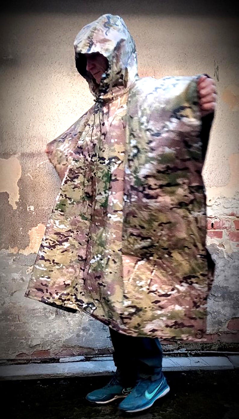 Anti-IR thermal blocking poncho combat rain cape camouflage