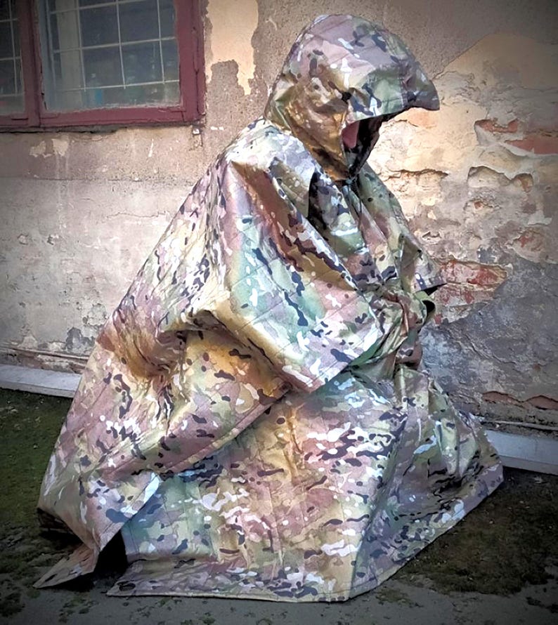 War-tested stealth poncho anti-IR thermal signature reduction military cape