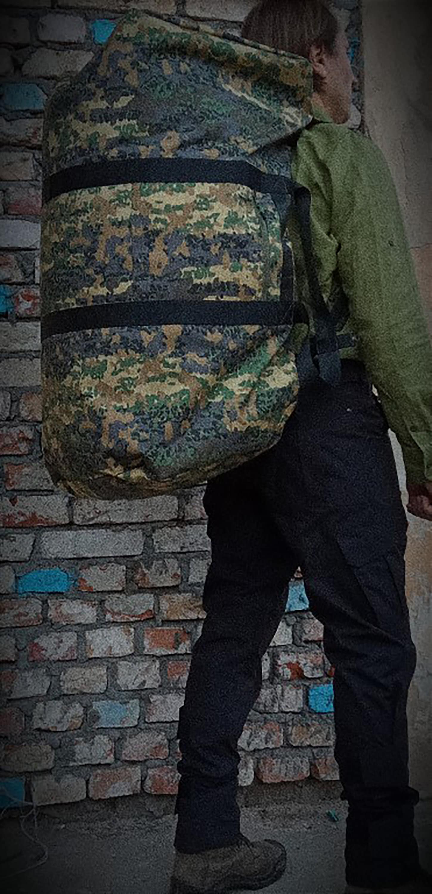 Military Duffle Bag, Sea Bag, Ukraine Army Tactical Bag, 120L Camo