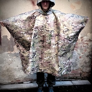 Military thermal masking poncho camouflage anti-IR outerwear