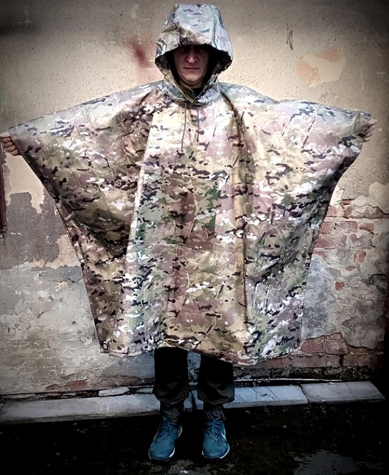 Military thermal masking poncho camouflage anti-IR outerwear