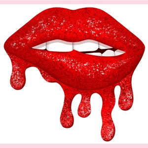 Dripping lips png - sublimation design - glitter lips - instant download