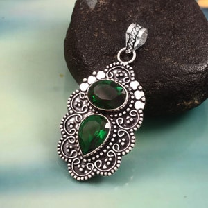 Green Tourmaline Pendant,Gemstone Pendant,Handmade Pendant,Tourmaline Pendant,925 Sterling Silver Pendant,Gift For Her,Christmas Gift